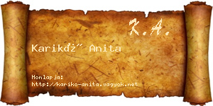 Karikó Anita névjegykártya
